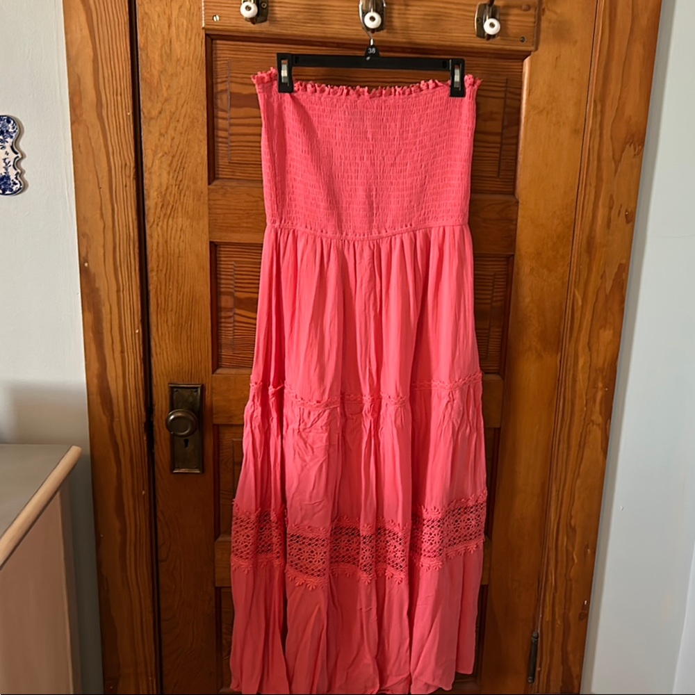 Pink Strapless Maxi Dress